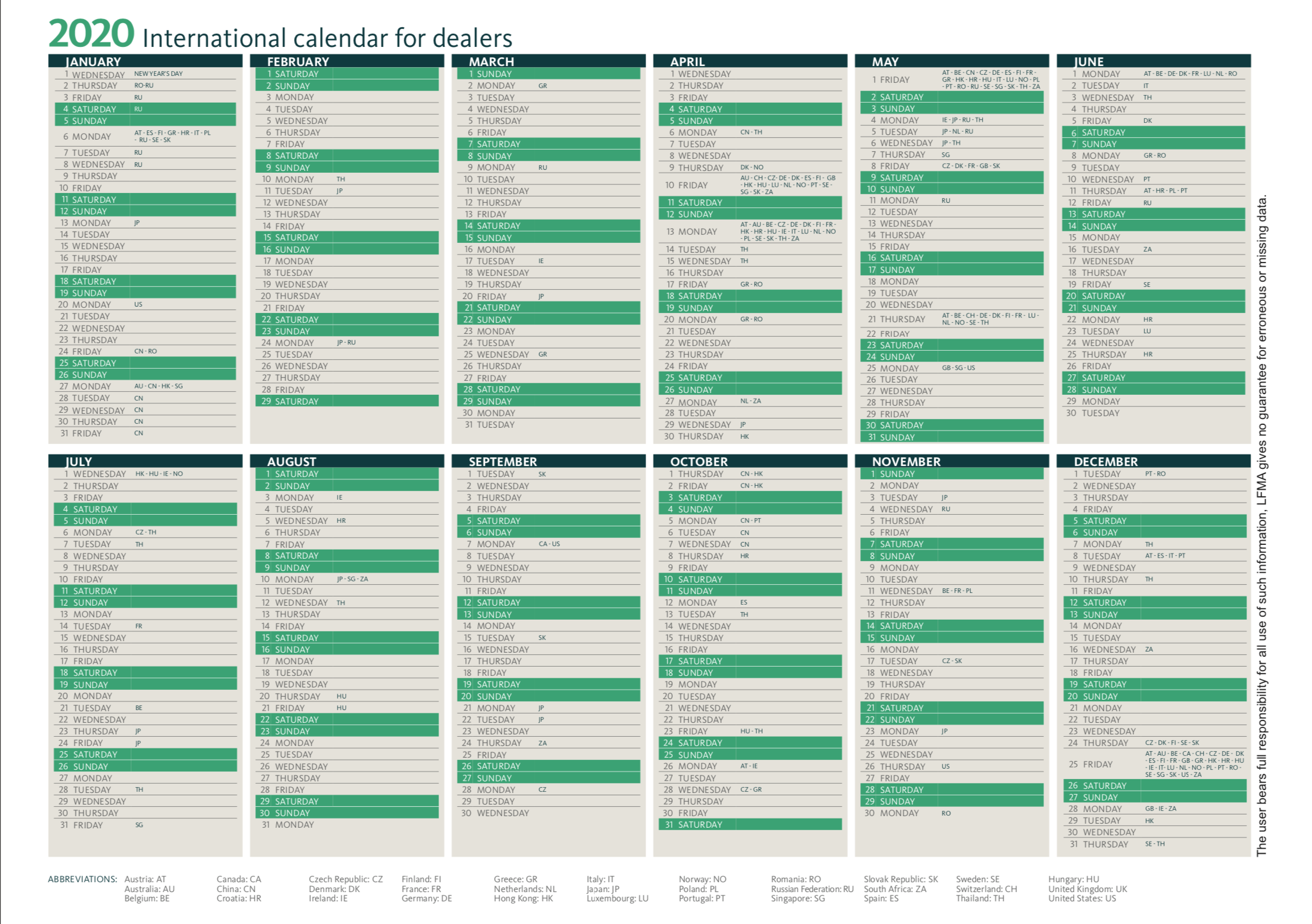fi 2020 calendar